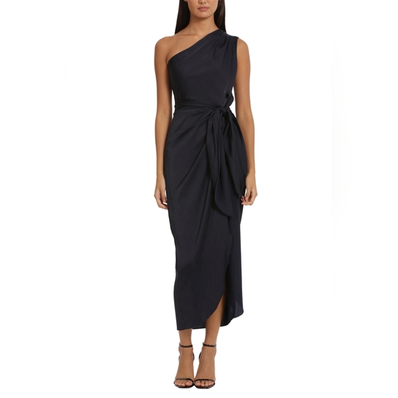 Donna Morgan One Shoulder Tie-Waist Evening Dress
